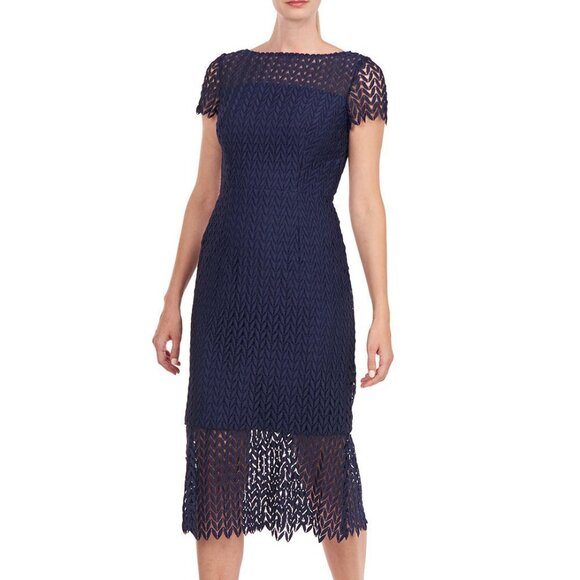 Kay Unger Dresses & Skirts - Kay Unger Nordstrom's Tatum Navy Lace Midi Dress 12 NWT